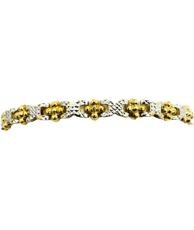 Gold Bracelet 14k White & Yellow Gold Two-Tone