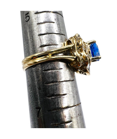 Ceylon Sapphire Diamond Ring 14K Gold