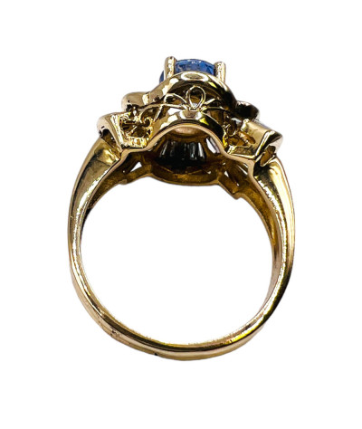 Ceylon Sapphire Diamond Ring 14K Gold