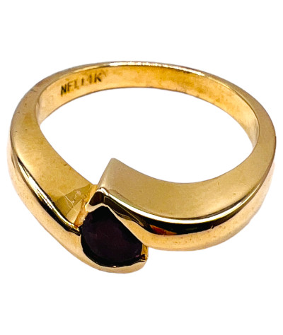 Natural Ruby Ring 14K Yellow Gold - size 6.75