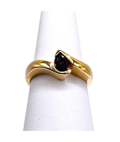 Natural Ruby Ring 14K Yellow Gold - size 6.75