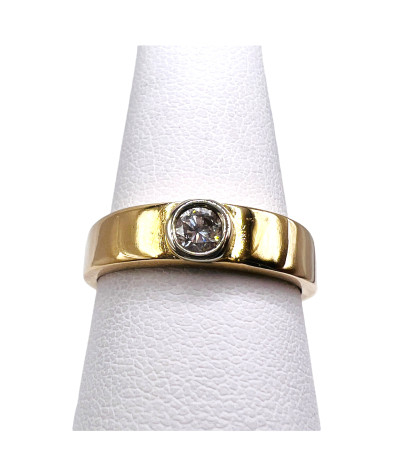 Men's Single Diamond Band Ring 14K Gold - size 8.75