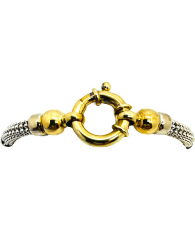 Fancy Toggle Bracelet 14k White & Yellow Gold