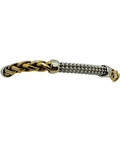 Fancy Toggle Bracelet 14k White & Yellow Gold