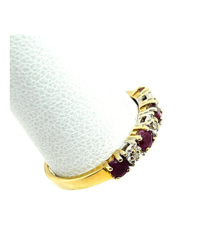 Genuine Ruby Diamond 10K Gold Ring - size 5 1/2