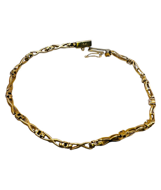 14K Gold Tennis Bracelet Multi Cubic Zirconia Stones