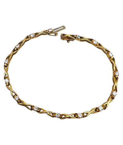 14K Gold Tennis Bracelet Multi Cubic Zirconia Stones