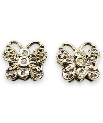 Butterfly Diamond Earrings 14K White Gold