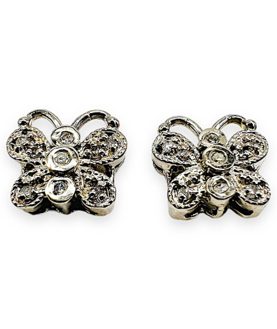 Butterfly Diamond Earrings 14K White Gold