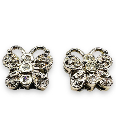 Butterfly Diamond Earrings 14K White Gold