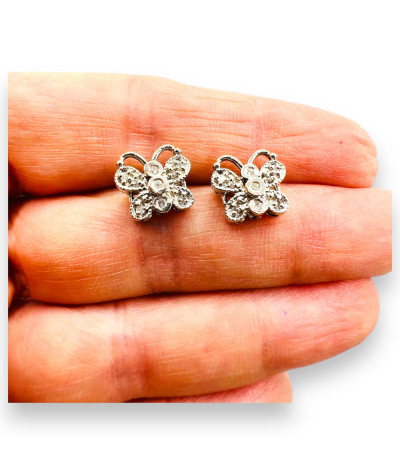 Butterfly Diamond Earrings 14K White Gold