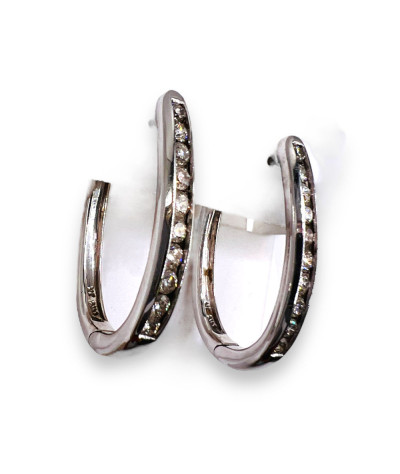 Diamond Hoop Earrings 14K White Gold