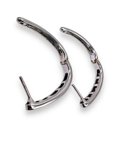 Diamond Hoop Earrings 14K White Gold