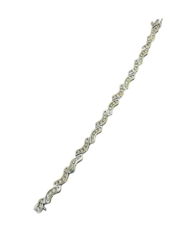 Fancy Diamond Tennis Bracelet 14K White Gold