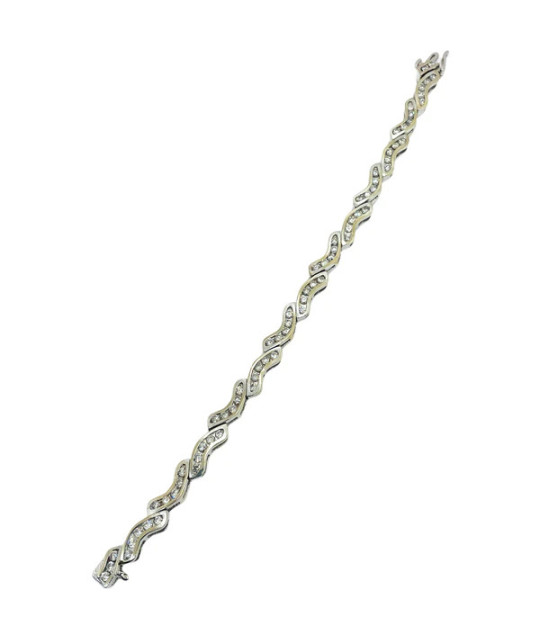 Fancy Diamond Tennis Bracelet 14K White Gold