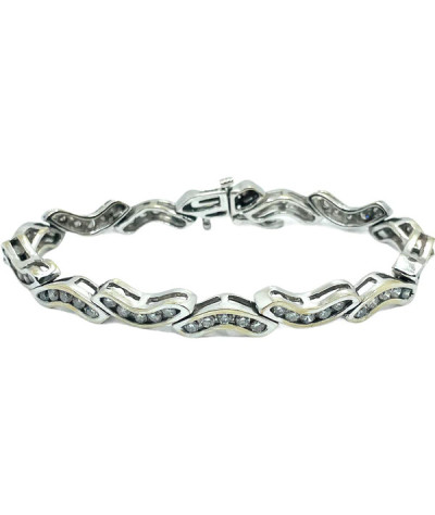 Fancy Diamond Tennis Bracelet 14K White Gold