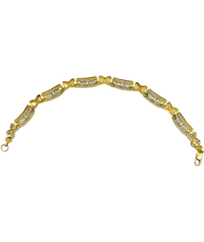 14K Gold Link Bracelet White & Yellow Gold