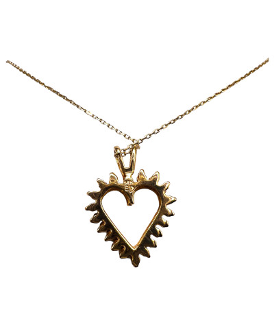 Diamond Heart Pendant Necklace 14k Gold