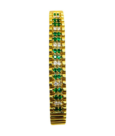 Diamond Emerald Bracelet 14k Yellow Gold