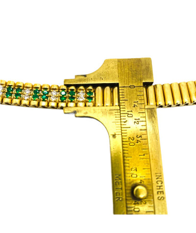 Diamond Emerald Bracelet 14k Yellow Gold