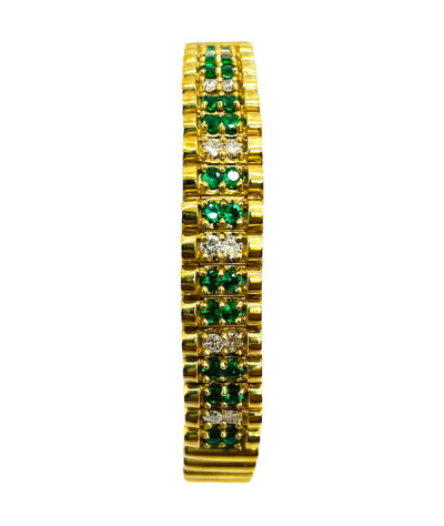 Diamond Emerald Bracelet 14k Yellow Gold