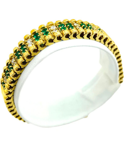 Diamond Emerald Bracelet 14k Yellow Gold