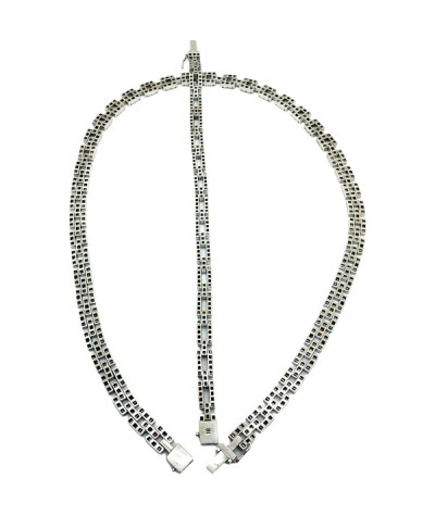 White & Black Diamond Necklace & Bracelet Set 18k White Gold