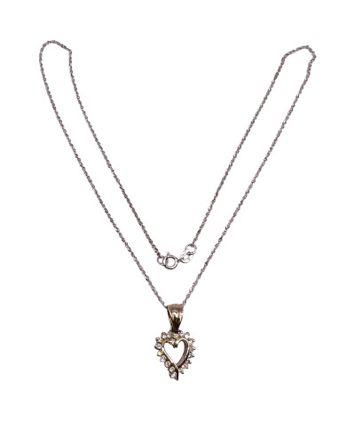 Diamond Heart Pendant Necklace14k White Gold