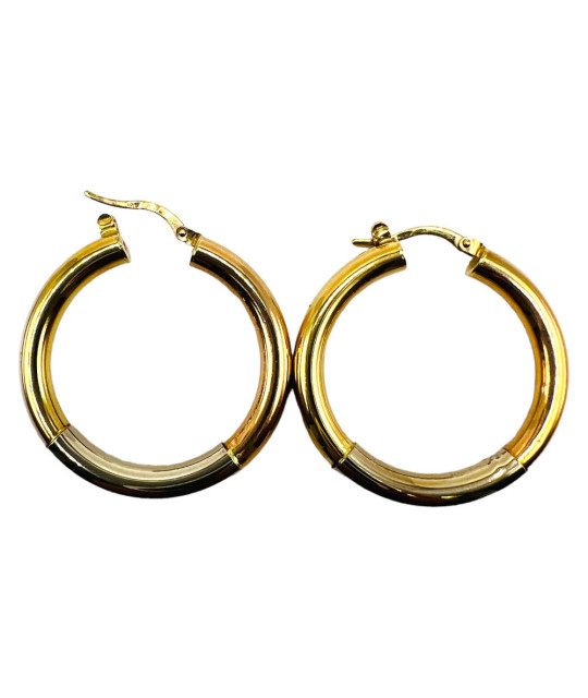 14k Pink & White Gold Hoop Earrings