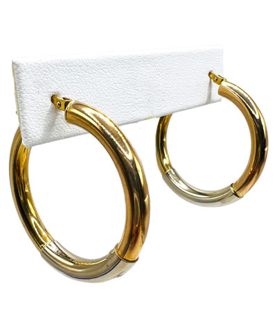 14k Pink & White Gold Hoop Earrings