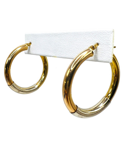 14k Pink & White Gold Hoop Earrings