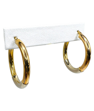 14k Pink & White Gold Hoop Earrings