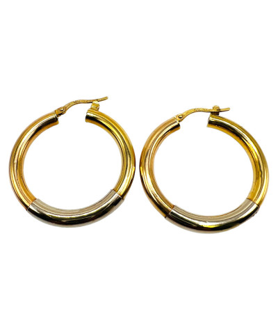 14k Pink & White Gold Hoop Earrings