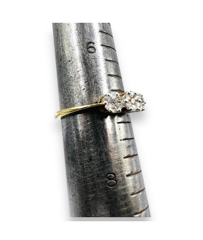 10k Gold 3 Set Diamond Cluster Ring