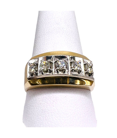 Men's Diamond 10k Gold Band Ring size 10.75