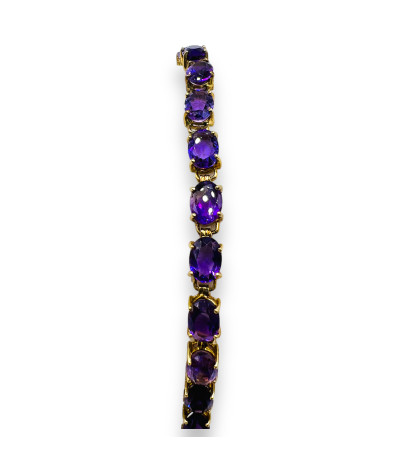 19 Gemstone Amethyst Tennis Bracelet - 10k Gold