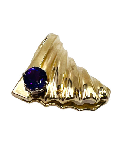 African Amethyst Slide Pendant 14k Gold