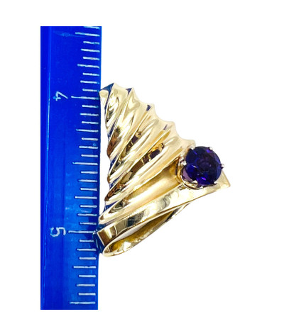 African Amethyst Slide Pendant 14k Gold