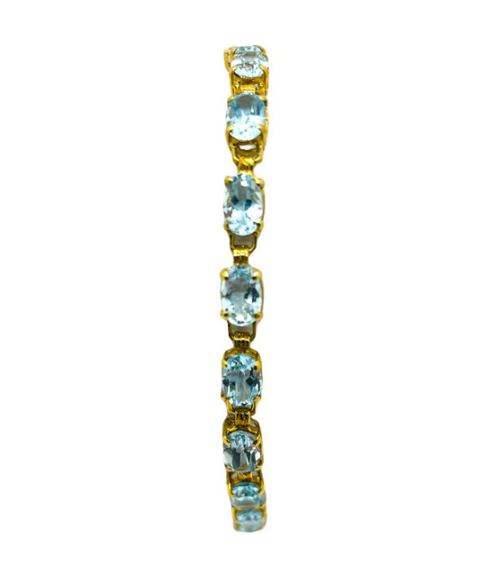 Blue Topaz Tennis Bracelet 10k Gold