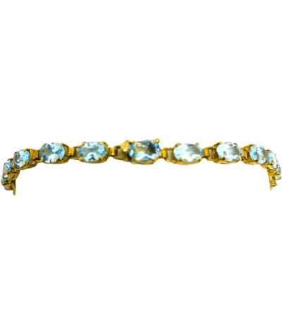 Blue Topaz Tennis Bracelet 10k Gold