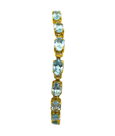 Blue Topaz Tennis Bracelet 10k Gold