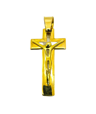 Large Crucifix Cross Pendant 18k Gold