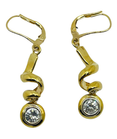 Diamond Dangle Earrings 14k Yellow Gold