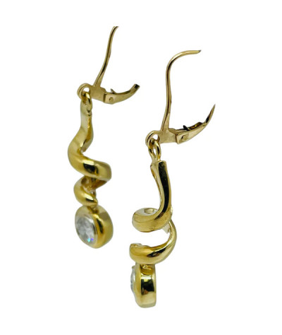 Diamond Dangle Earrings 14k Yellow Gold