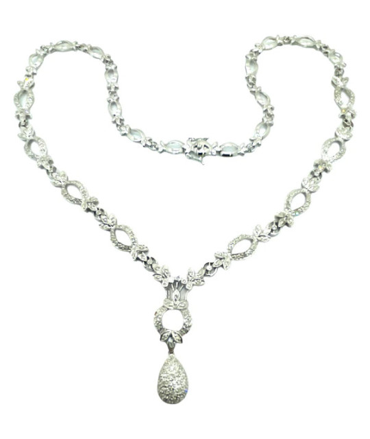 Diamond Necklace 18-inch 14k White Gold Chain