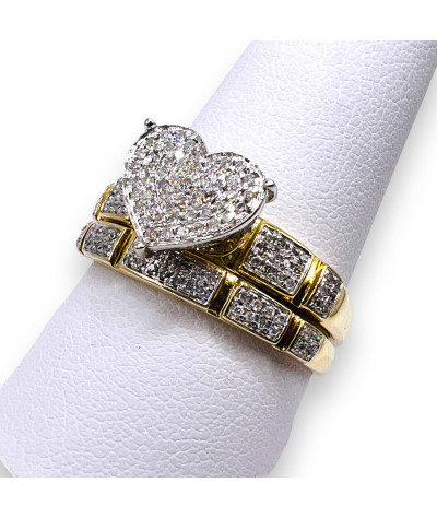 10k Gold Diamond Wedding Band Ring - size 11