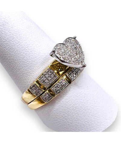 10k Gold Diamond Wedding Band Ring - size 11