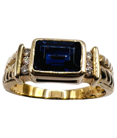 Tanzanite & Diamond Ring 10k Gold - size 8.75