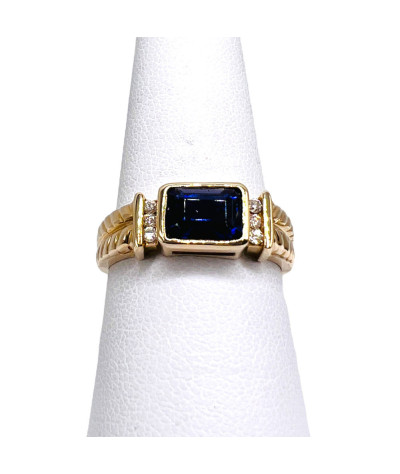 Tanzanite & Diamond Ring 10k Gold - size 8.75