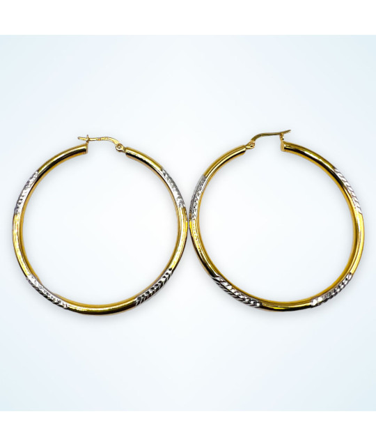 Two-Tone 14k Gold Hoop Earrings